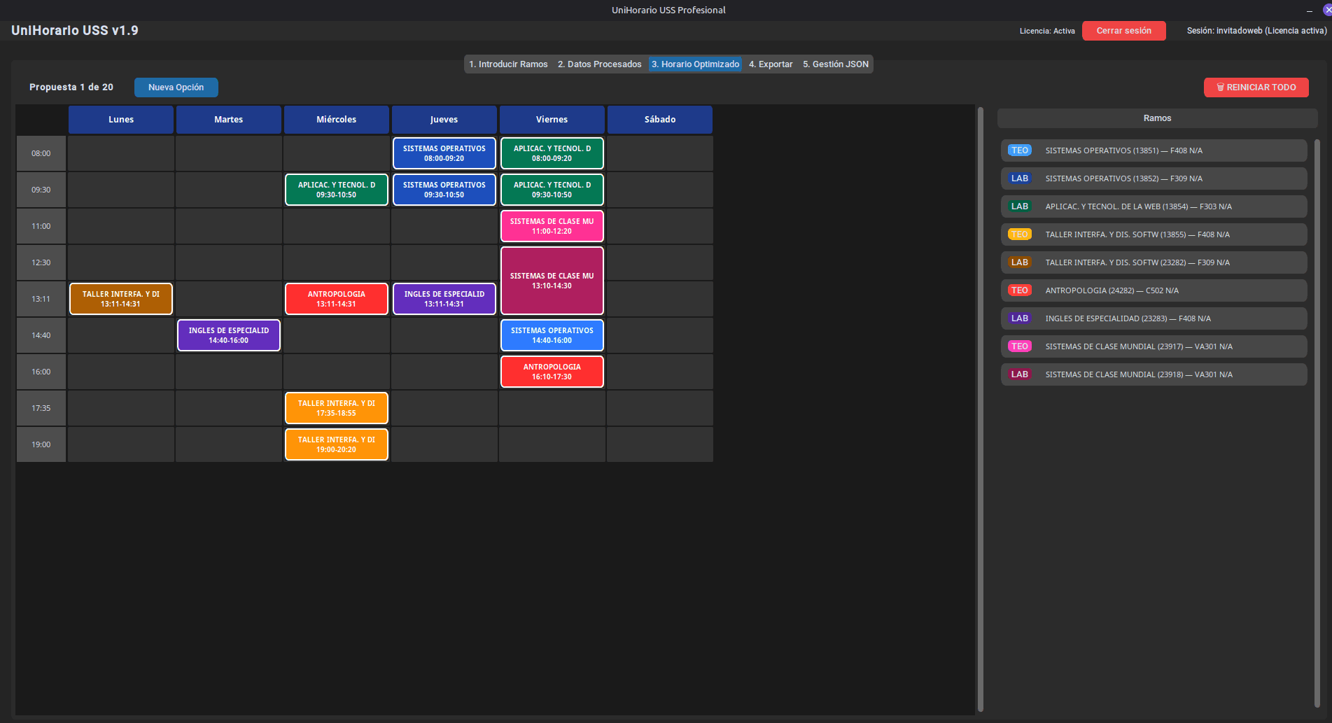 UniHorario – Optimizador de Horarios Académicos (WEB Y DESKTOP)